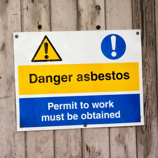 Danger asbestos warning sign