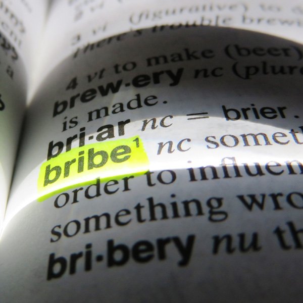 "Bribe" highlighted dictionary definition