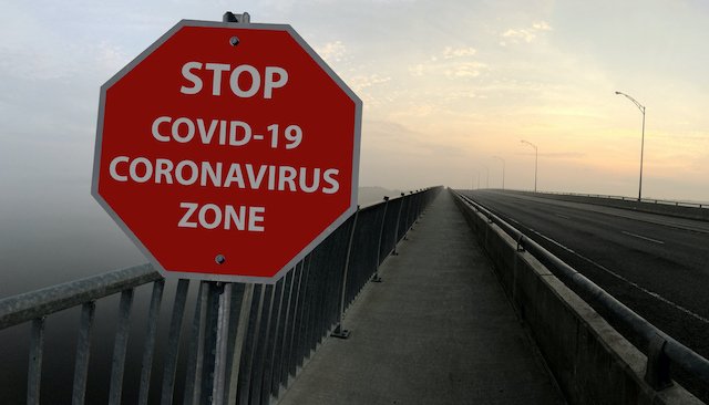 Stop sign - Coronavirus zone