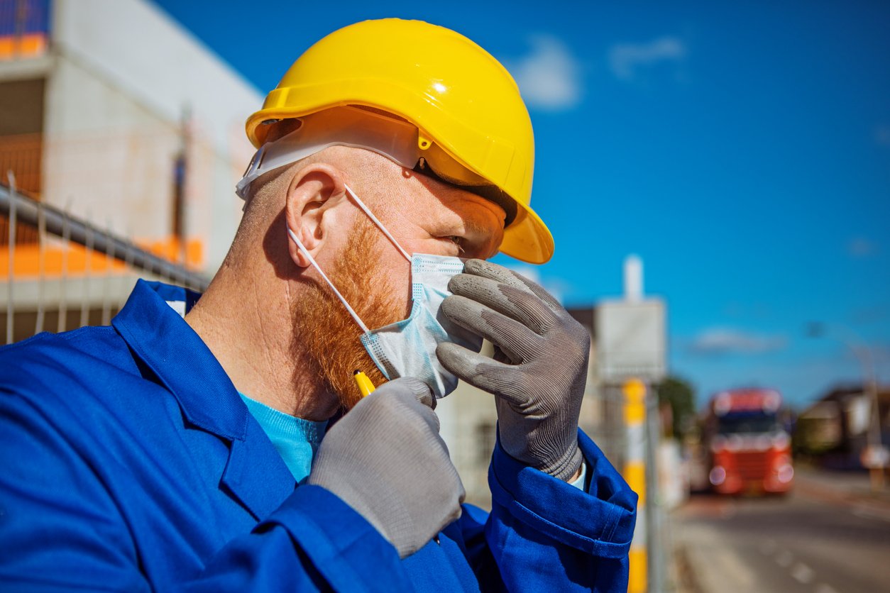 Building site manager using covid-19 practices