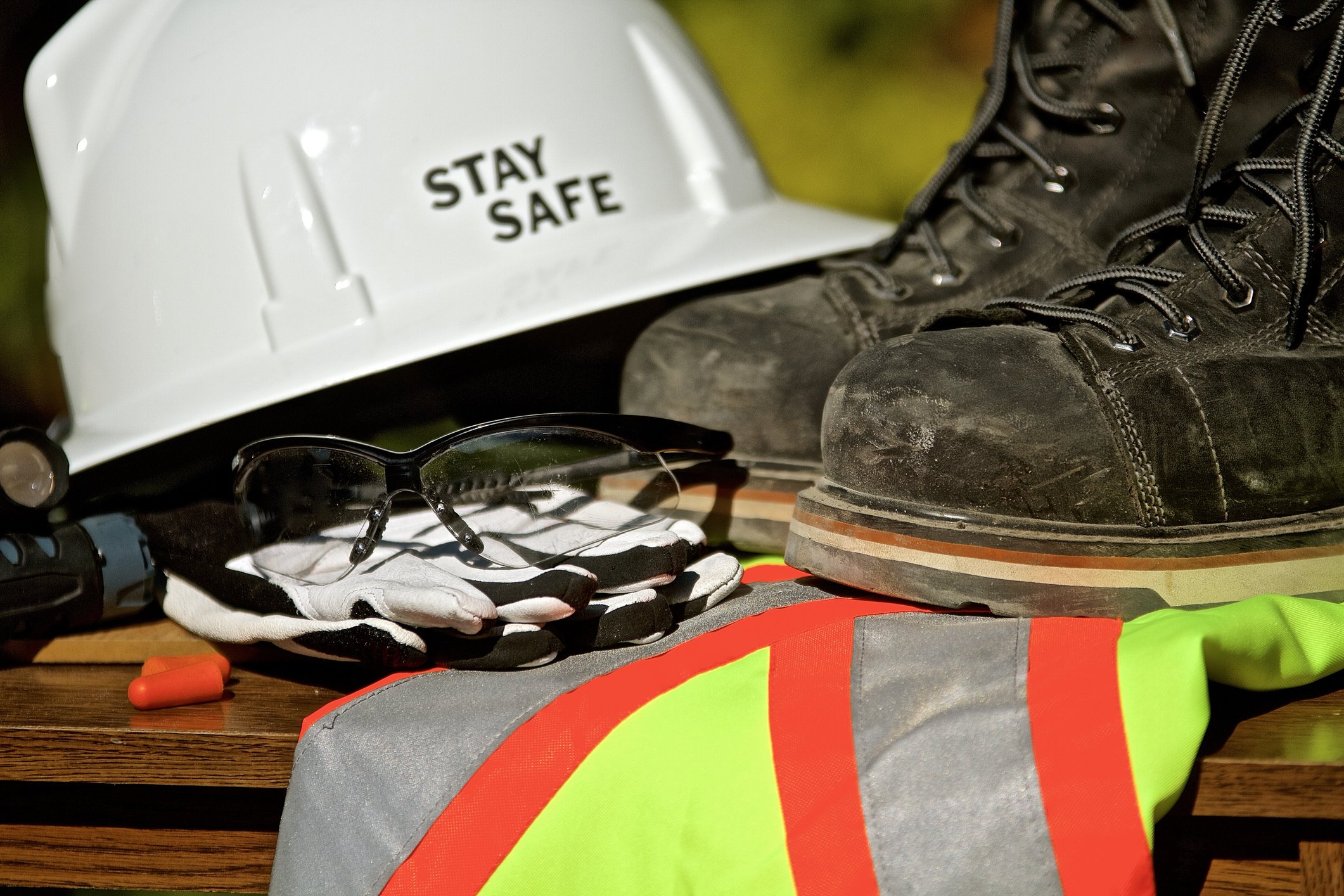 Stay safe construction image with PPE equipment