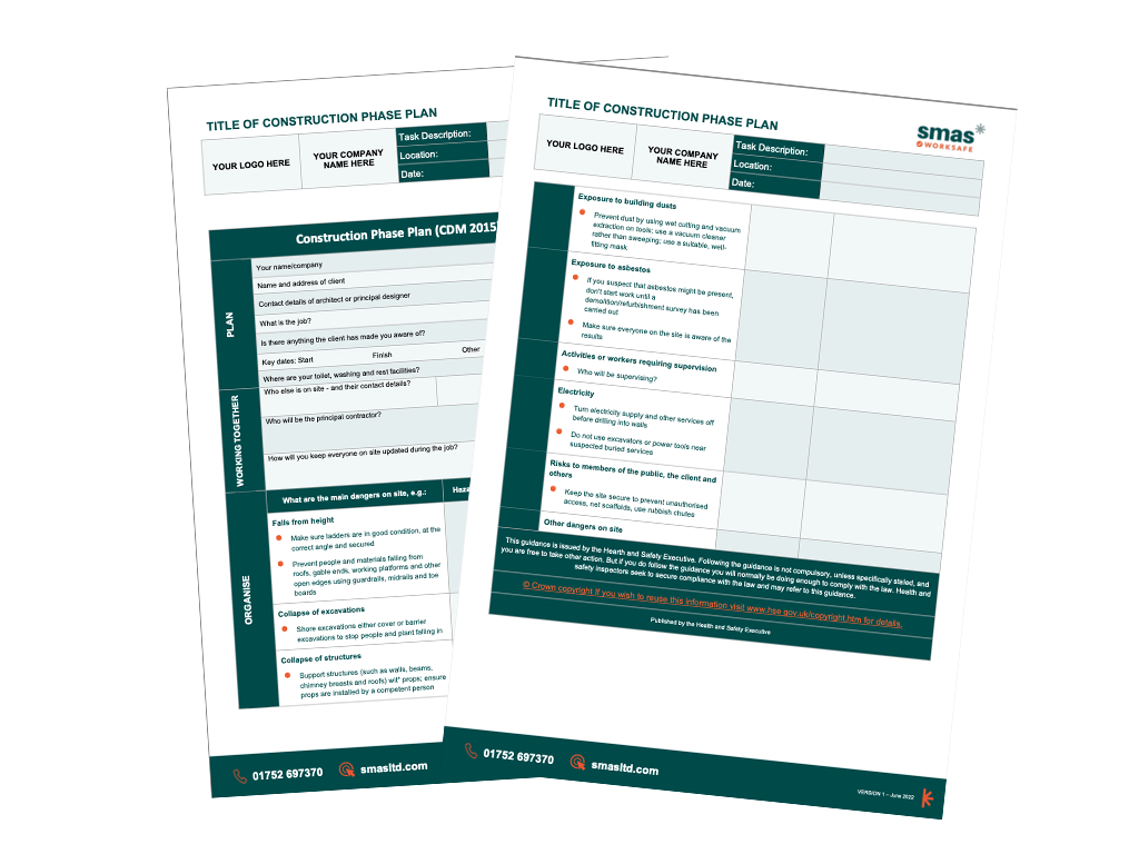 SMAS Worksafe Construction Phase Plan Template