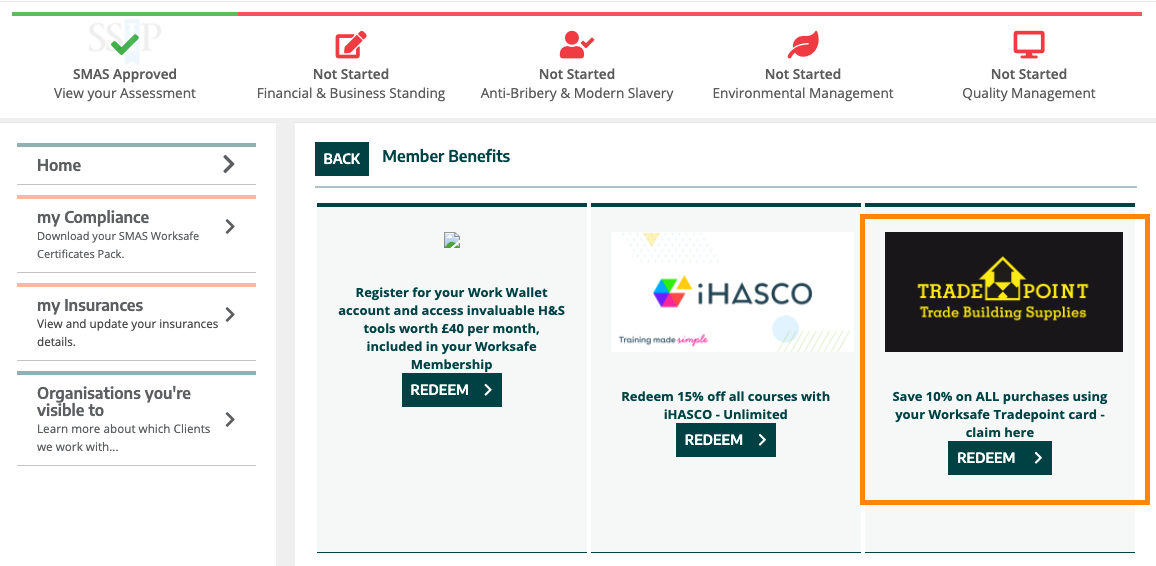 SMAS Worksafe TradePoint portal